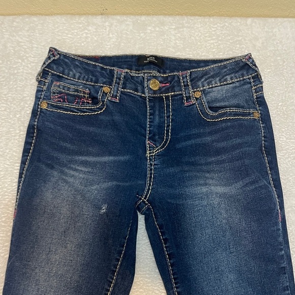 True Religion Becca Mid Rise Bootcut Jeans Pink Stitch Women's 28 - Picture 9 of 11